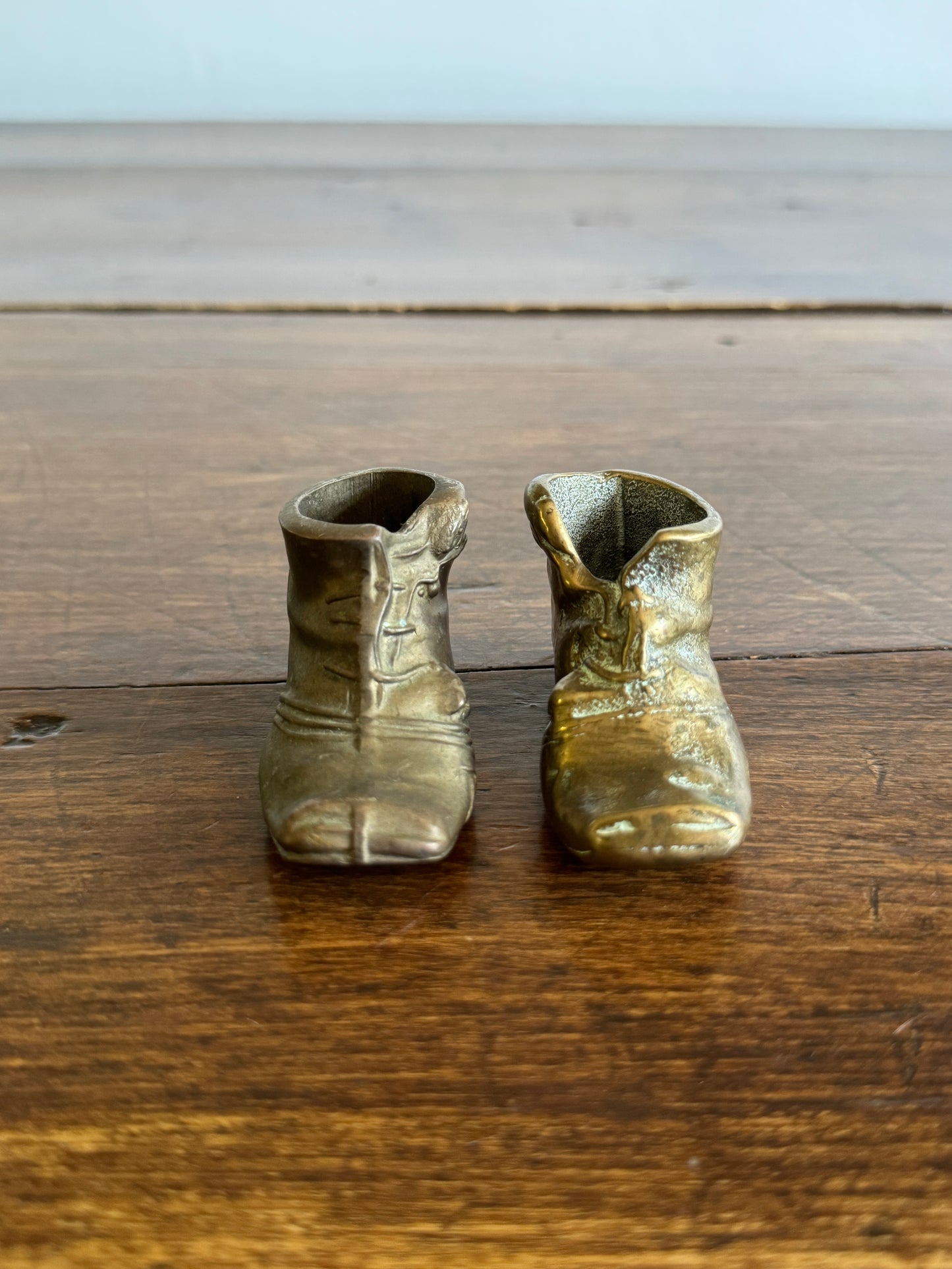 Pick One: Small Brass Boot Holder with Charming Mice Design