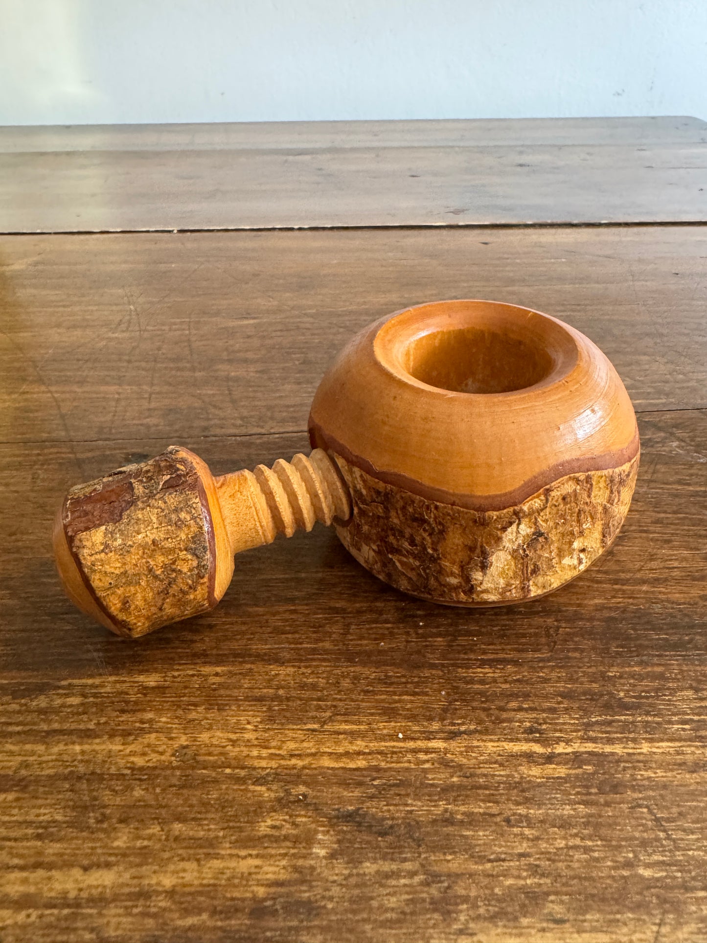 Wood Screw Style Nut Cracker with Live Edge Wood