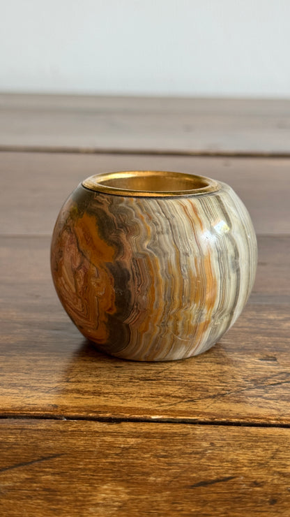 Stone Tealight Candle Holder - Ball Shaped Candle Holder