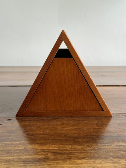 Unique Hand Crafted Triangle Wood Storage Box