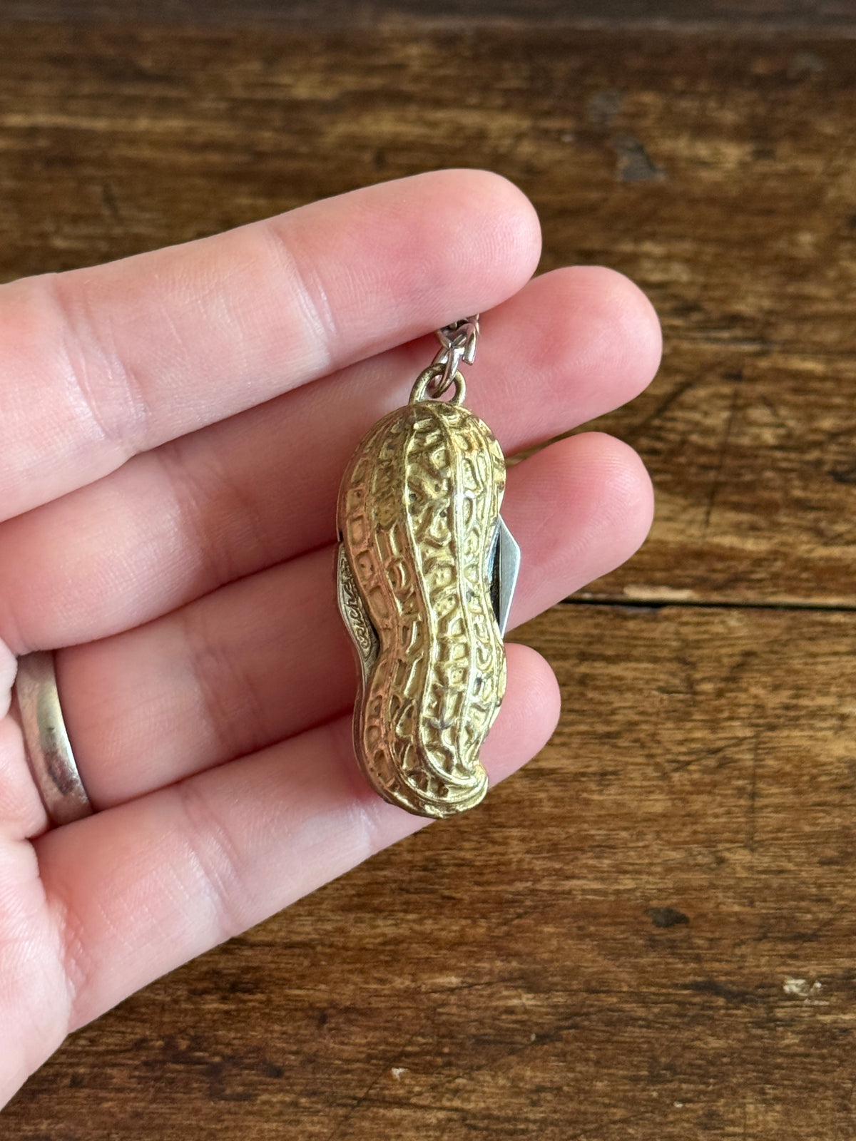 Vintage Promotional Peanut Mini Knife on Keychain - Peanut Pocket Knife by Rich Tasty