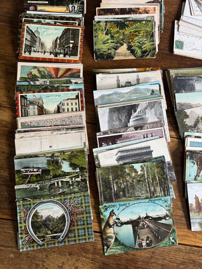 Mixed Vintage Scenic Postcards and Album
