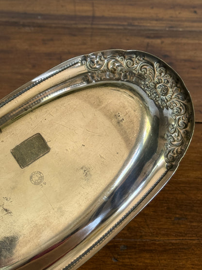 Vintage Silver Plated Bread Dish with Lovely BREAD Word Engraving