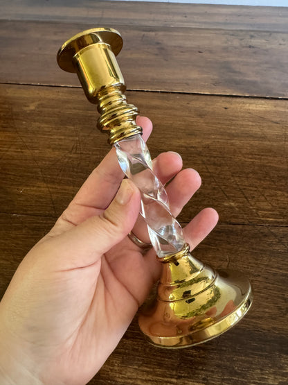 Vintage Acrylic and Brass Candleholder by Partylite - Made in China