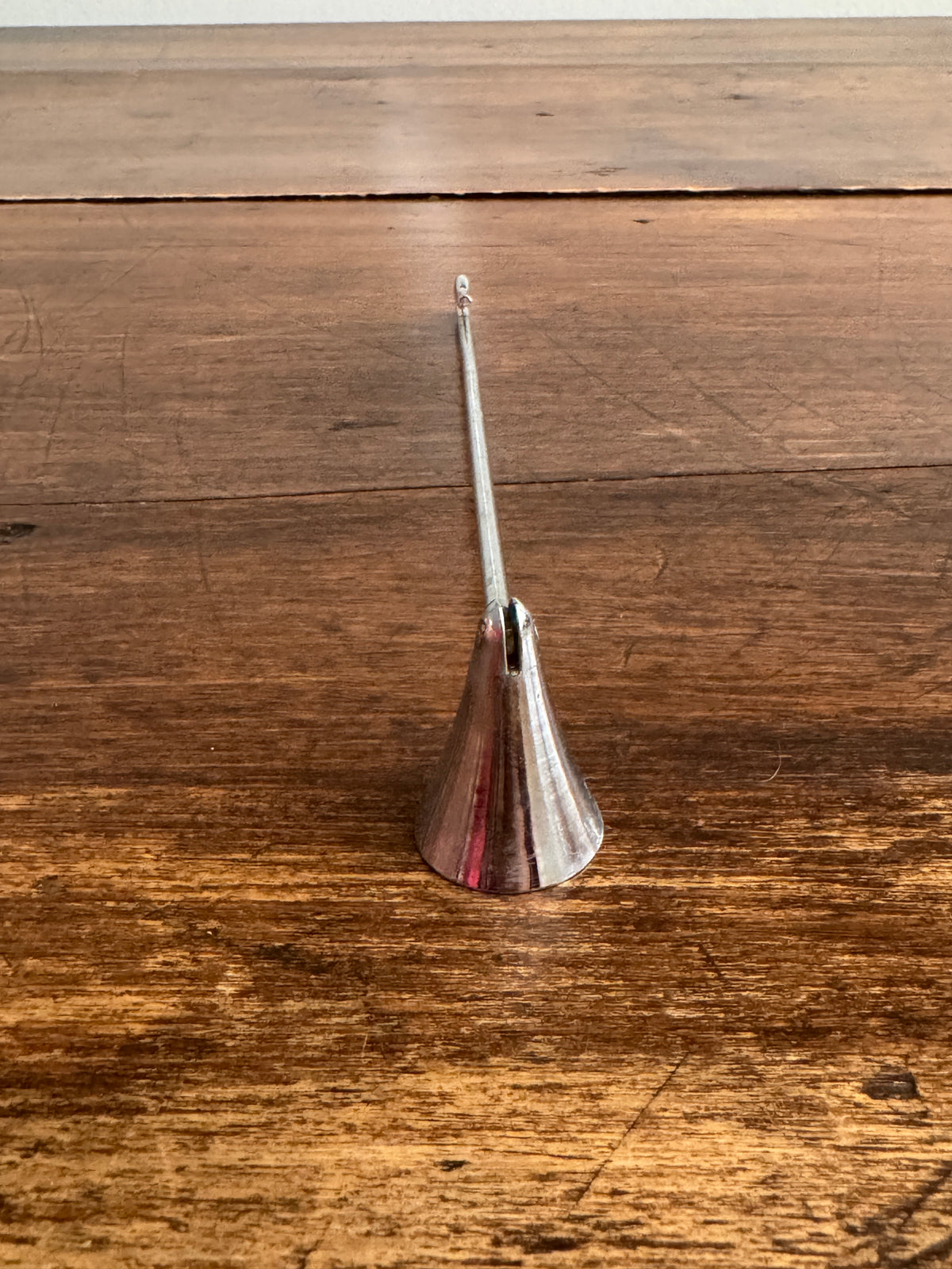 Vintage Simple Silver-Tone Candle Snuffer with Looped Handle