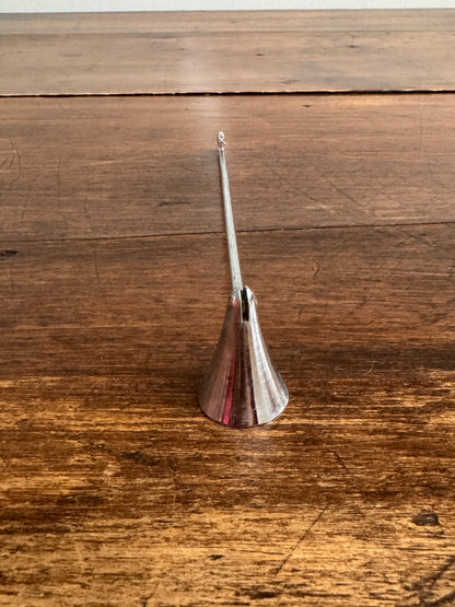 Vintage Simple Silver-Tone Candle Snuffer with Looped Handle