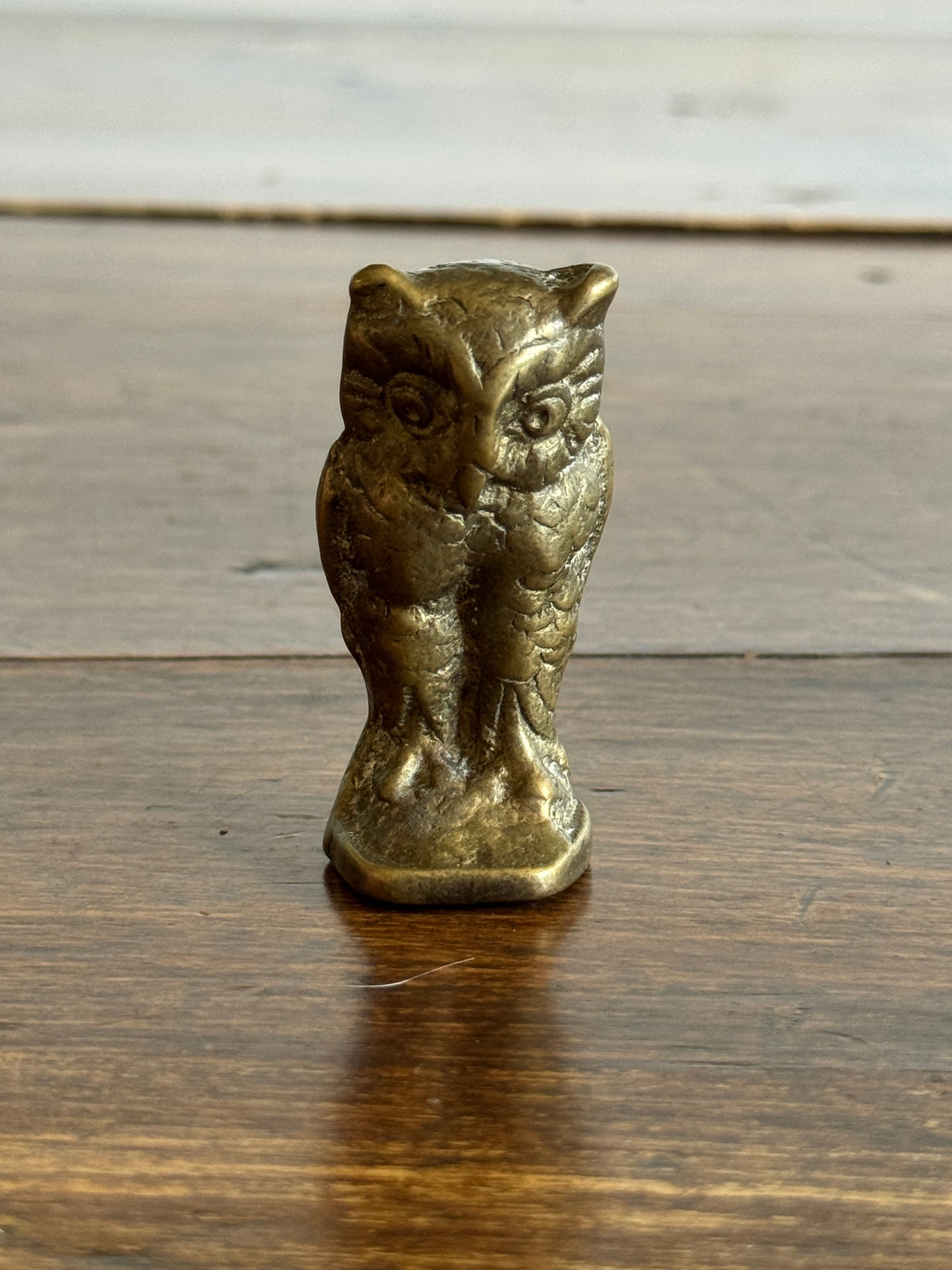 Small Heavy Brass Owl Figurine