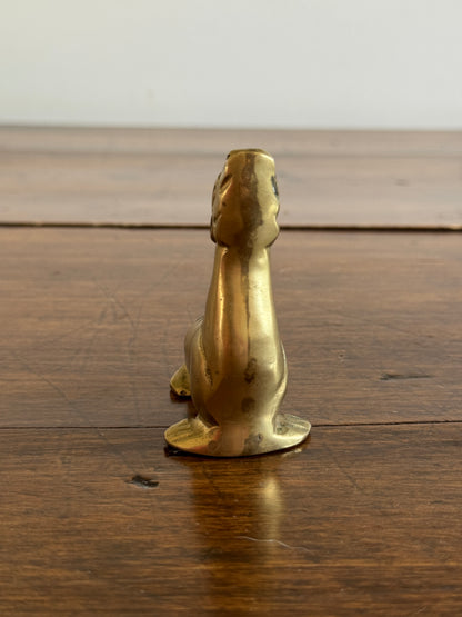 Vintage Small Brass Seal Figurine with Raised Head