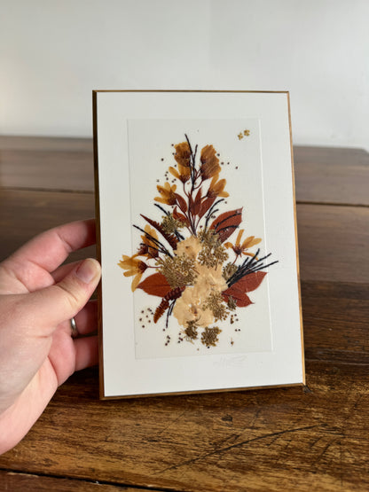 Vintage Henni Original Rectangle Pressed Flower Art