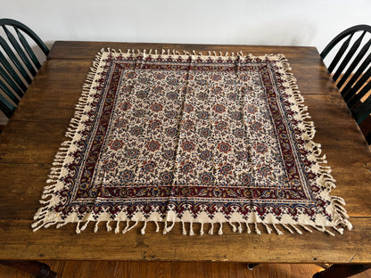 Printed Cloth Table Cover with Tassel Detailing Made in Iran
