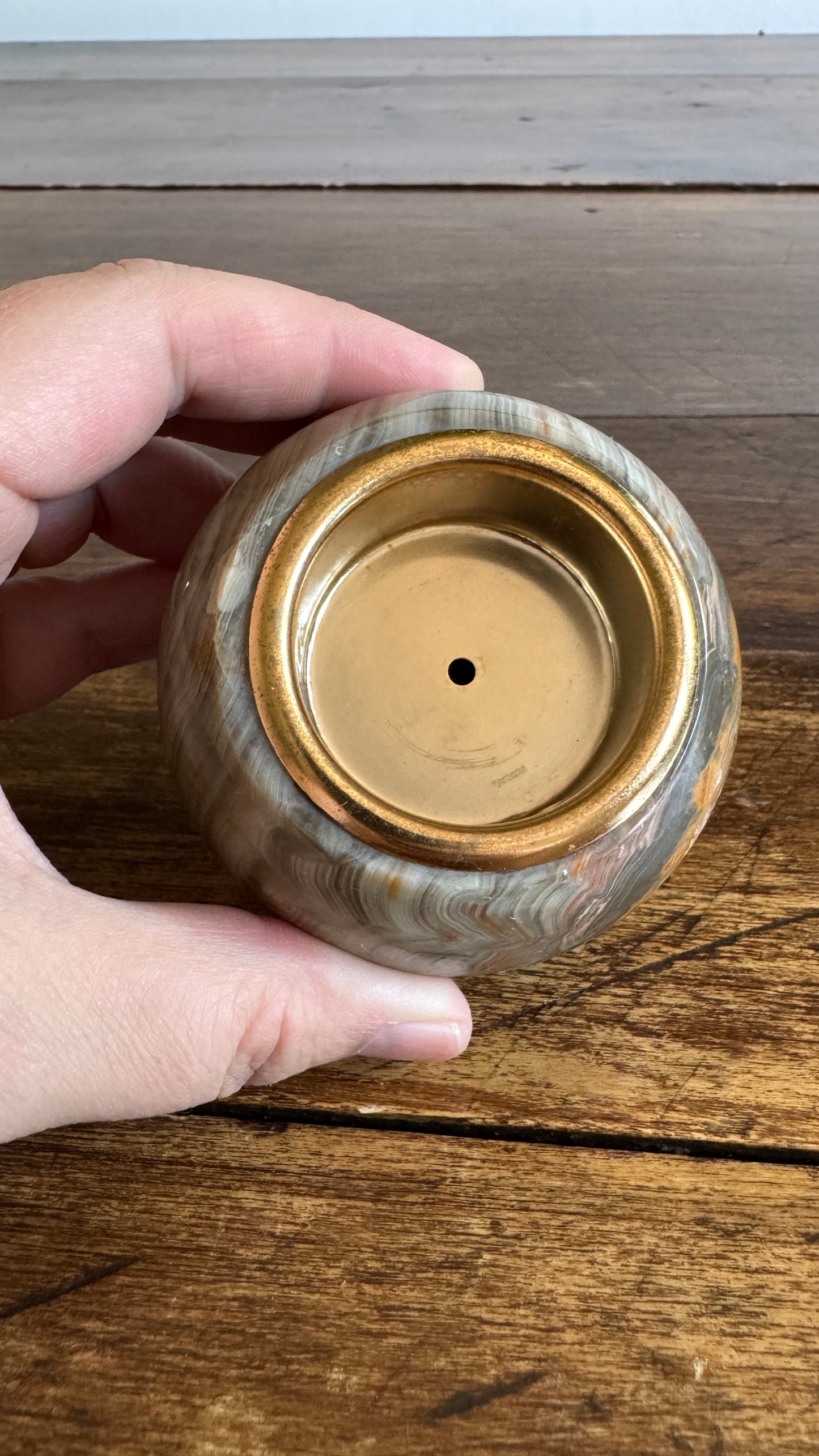 Stone Tealight Candle Holder - Ball Shaped Candle Holder