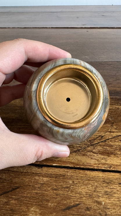 Stone Tealight Candle Holder - Ball Shaped Candle Holder