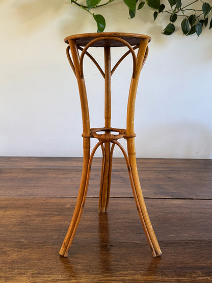 Small Table Top Bamboo and Wood Plant Stand - Bent Wood Plant Riser Small Table