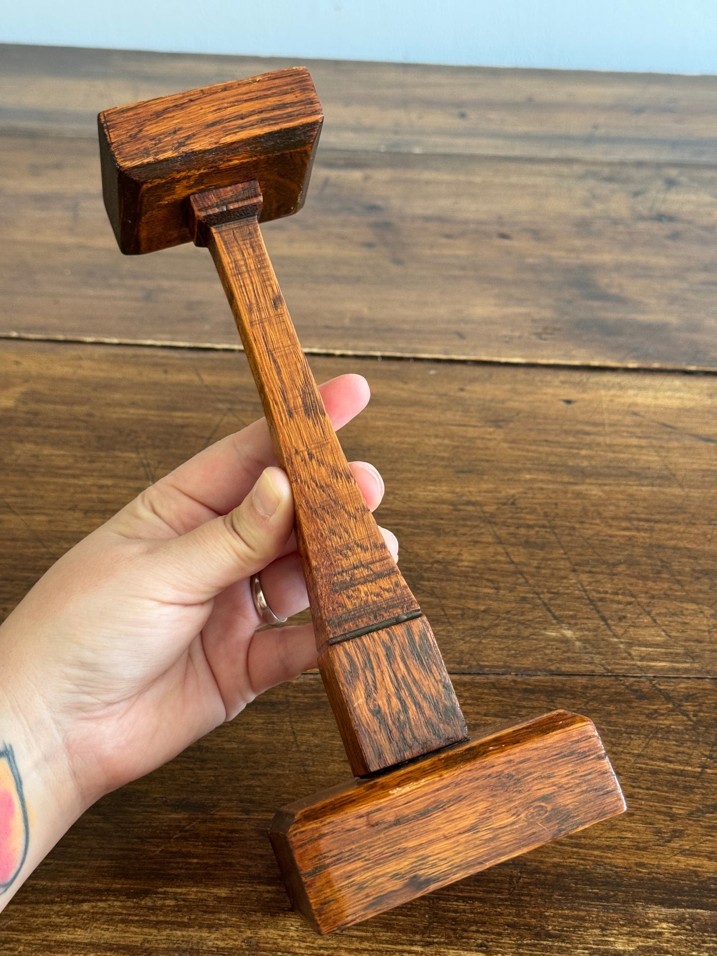 Hand Crafted Wood Display Stand - Squared Hat Stand