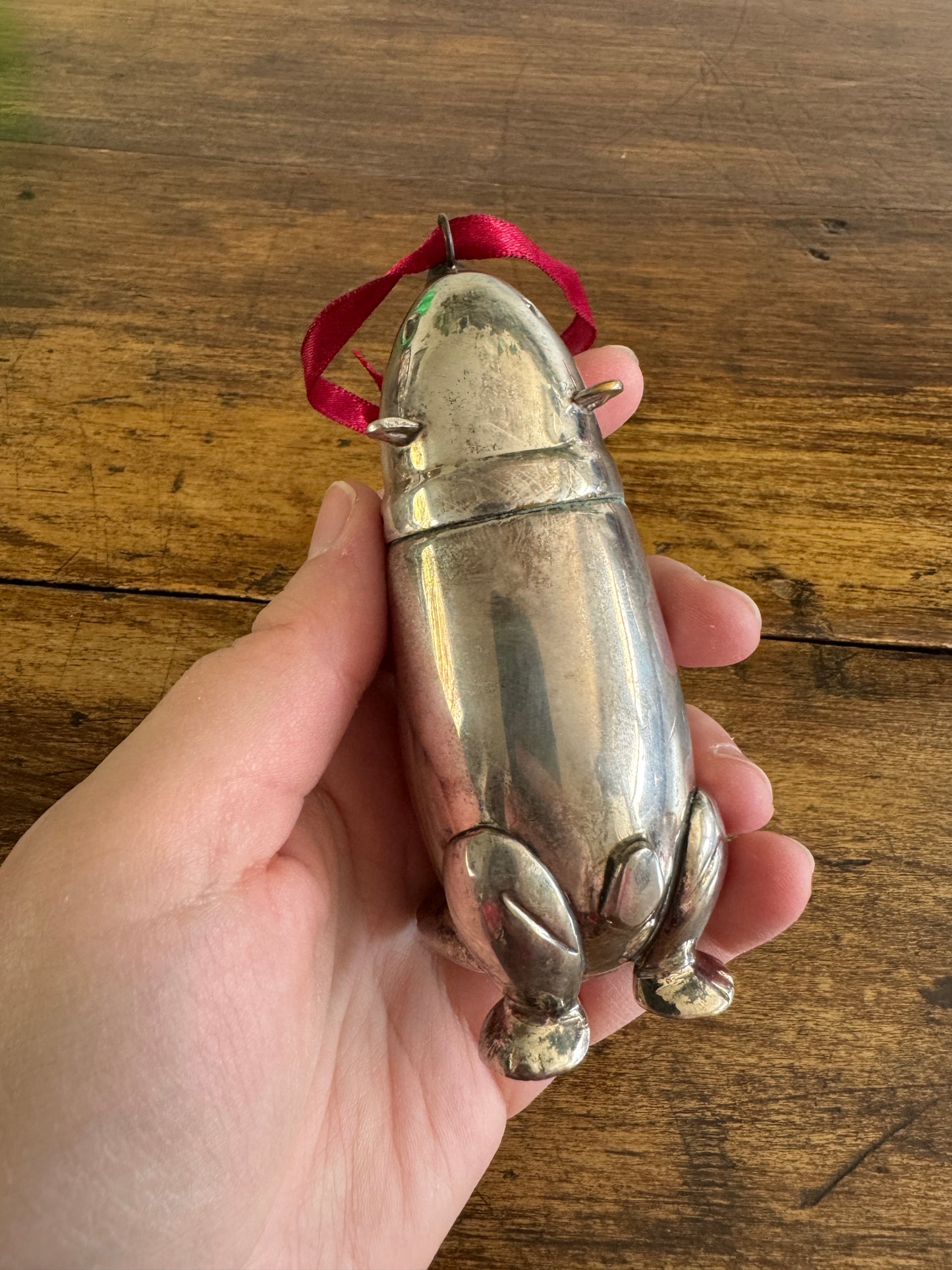 Restoration Hardware Silver Tone Metal Polar Bear Ornament