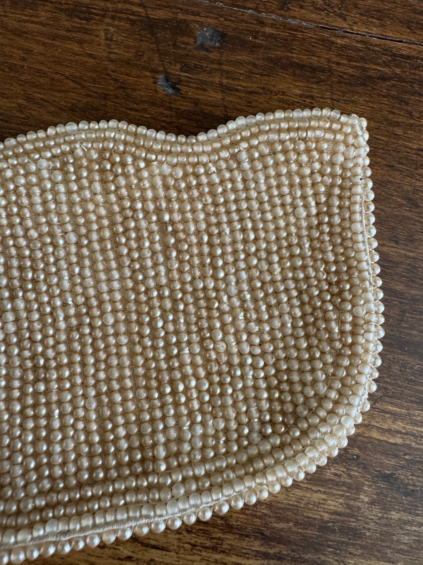 Small Vintage Beaded Hand Held Clutch Coin Purse with Zipper