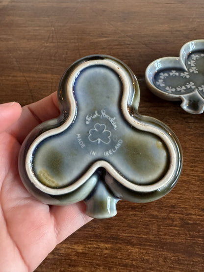 Irish Porcelain Pair of Clover Ashtrays - Made in Ireland