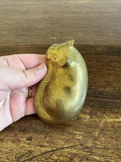 Vintage Sleeping Cat Figurine - Curled Cat Decor