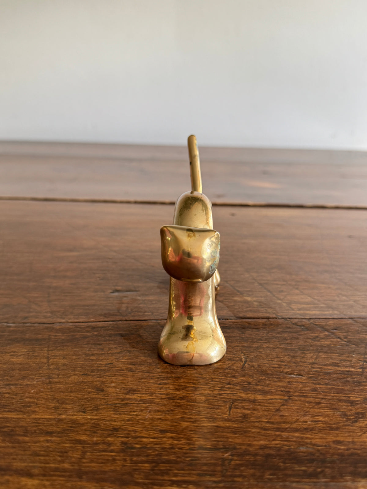 Vintage Mid Century Brass Arch Cat Figurine - Brass Cat Statue