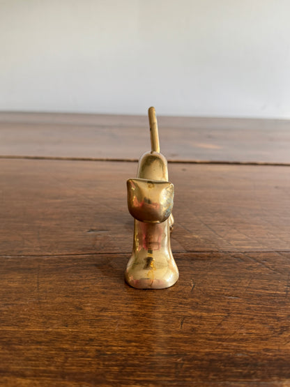 Vintage Mid Century Brass Arch Cat Figurine - Brass Cat Statue