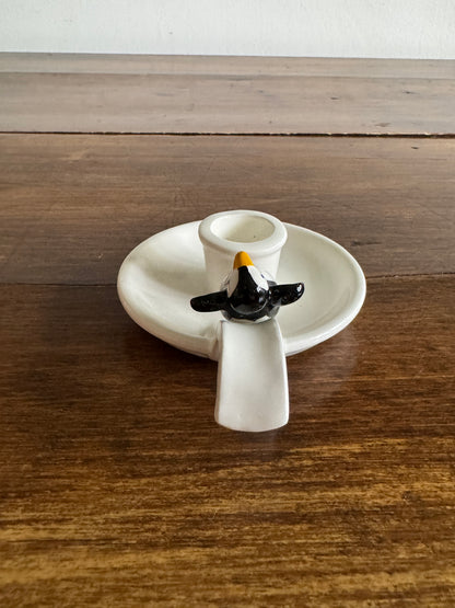 Pick One: Cheeky Holiday Penguin Candle Holders, Pair or Single Style - Made in Korea