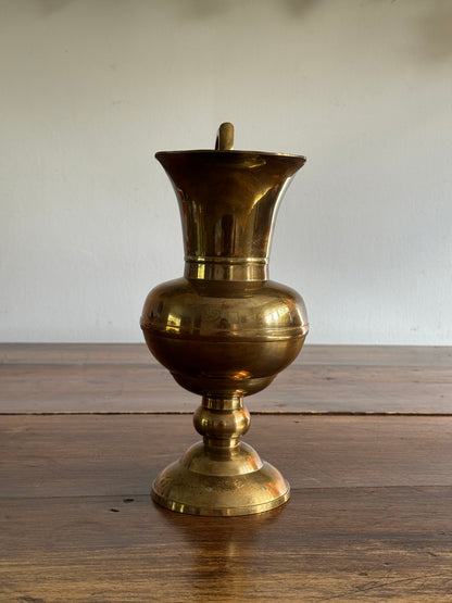 Vintage Large Brass Jug with Ornate Handle - Greek Style Brass Pitcher