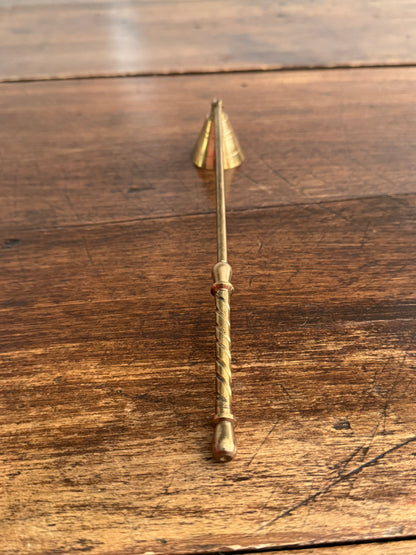 Vintage Brass Candle Snuffer with Thicker Swirled Handle