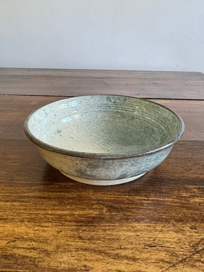 Vintage Blue and White Speckled Pottery Bowl