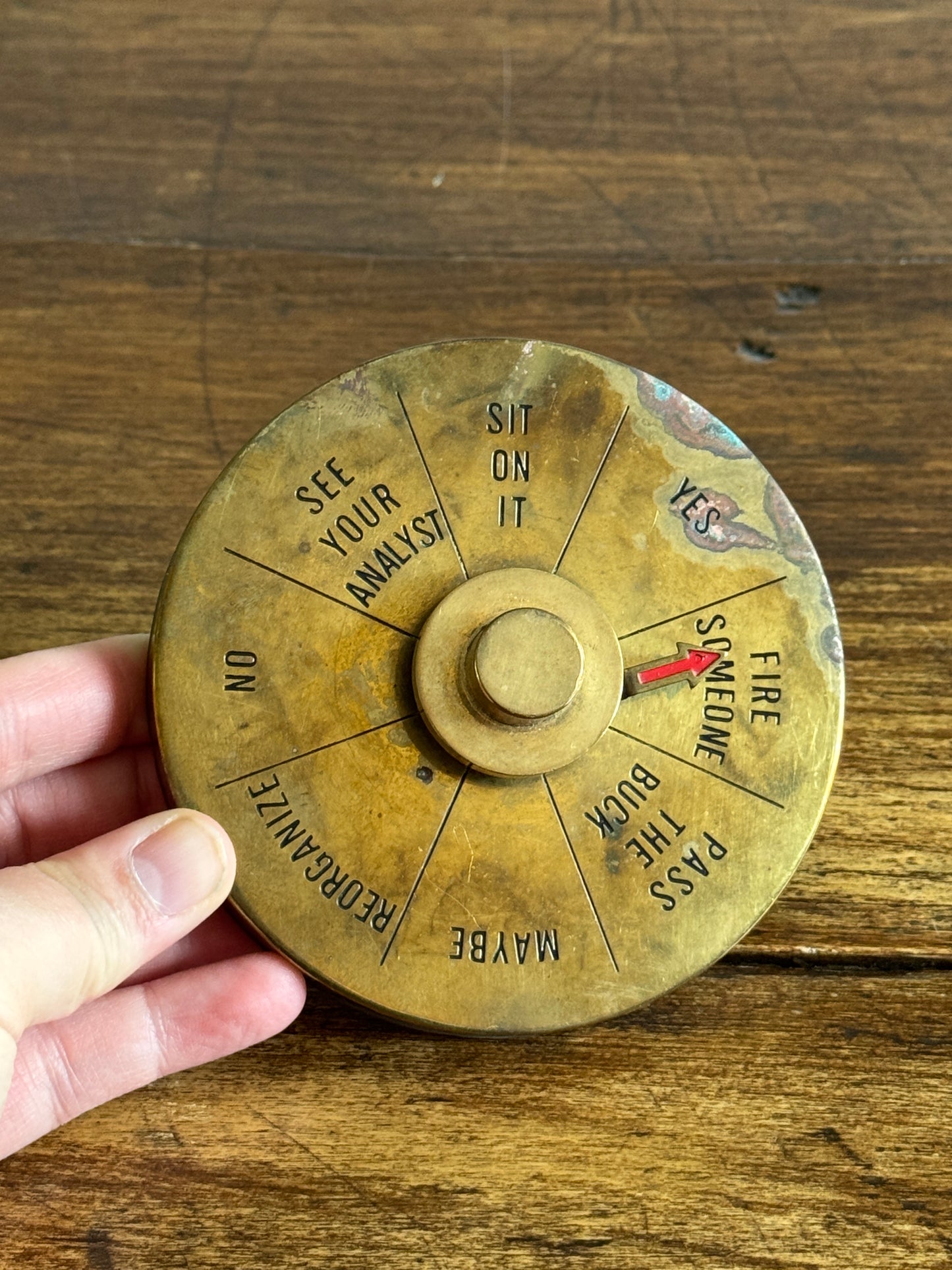 Vintage Brass Spinning Decision Picker