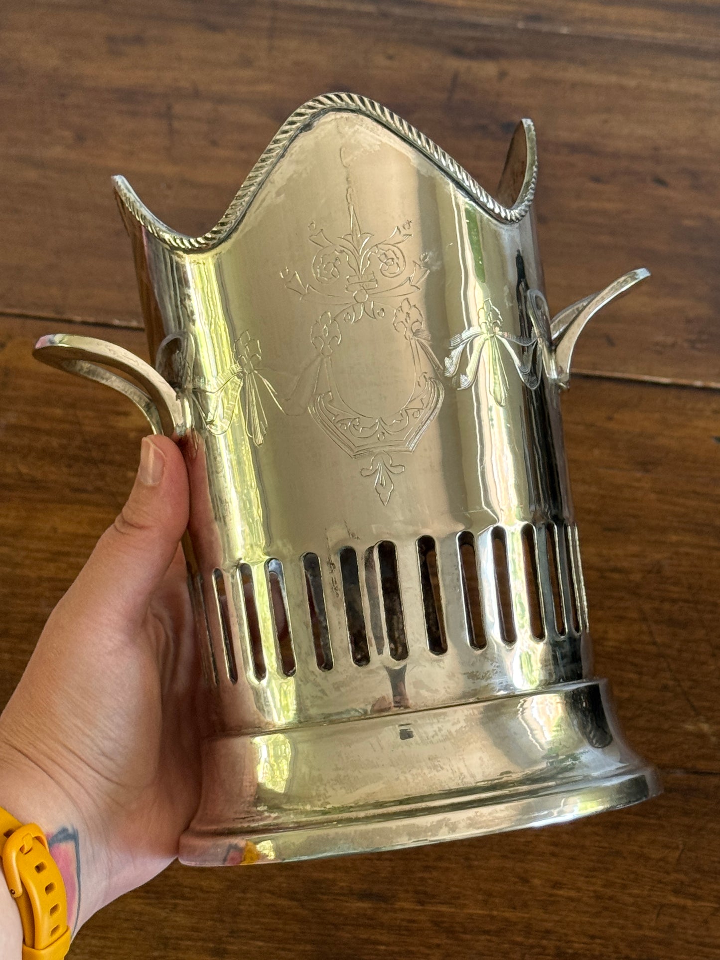 Vintage Silver Plated Bottle Holder Wine Caddy - Made in India