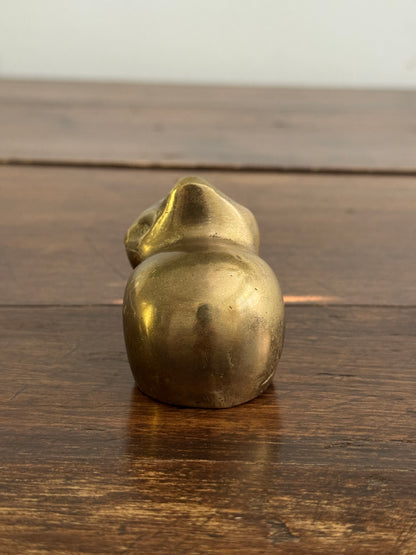 Chubby Brass Cat - Small Rounded Brass Cat Figurine