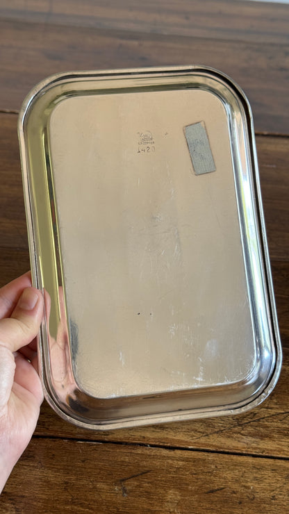 Small Rectangular Silver Trinket Dish - Made in Canada