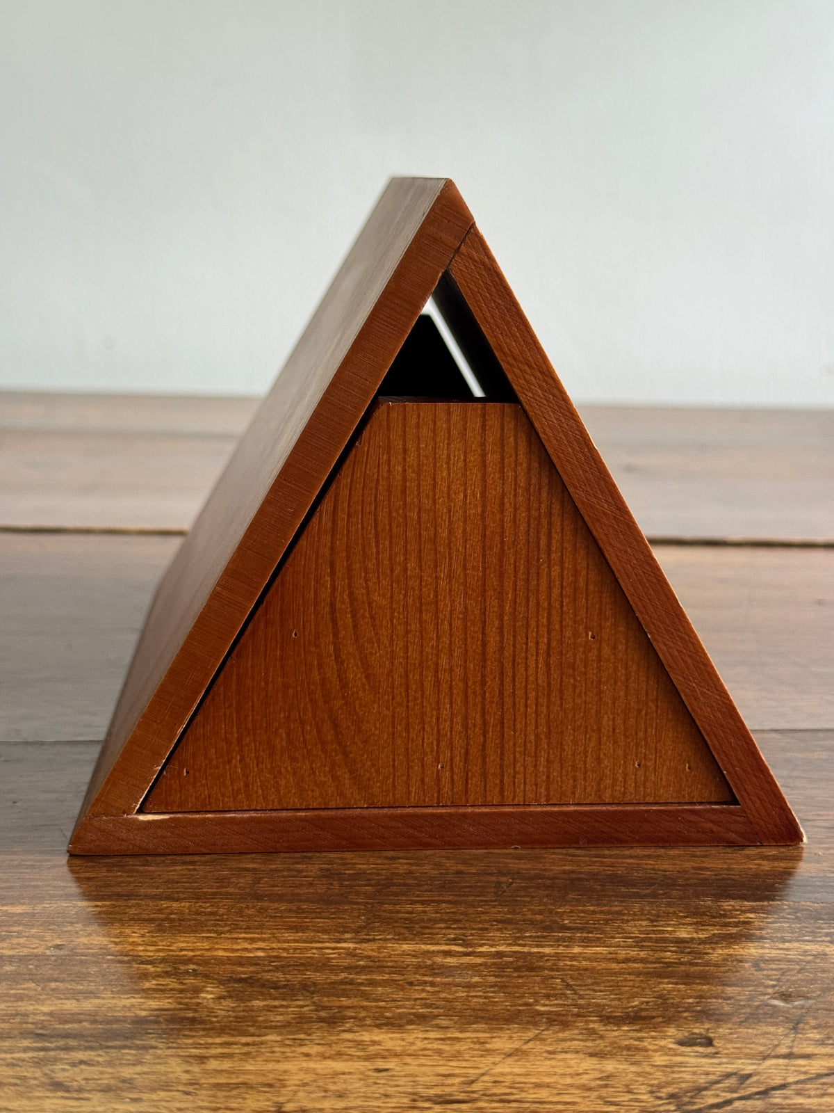 Unique Hand Crafted Triangle Wood Storage Box