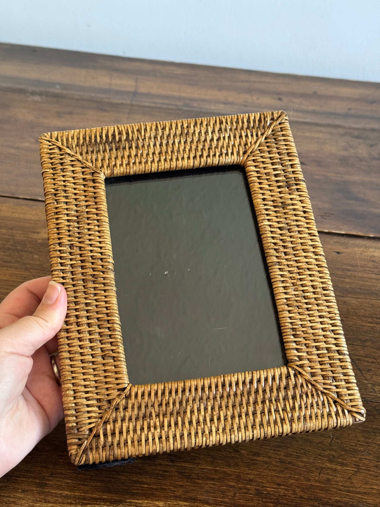 Vintage Woven Wicker Photo Frame