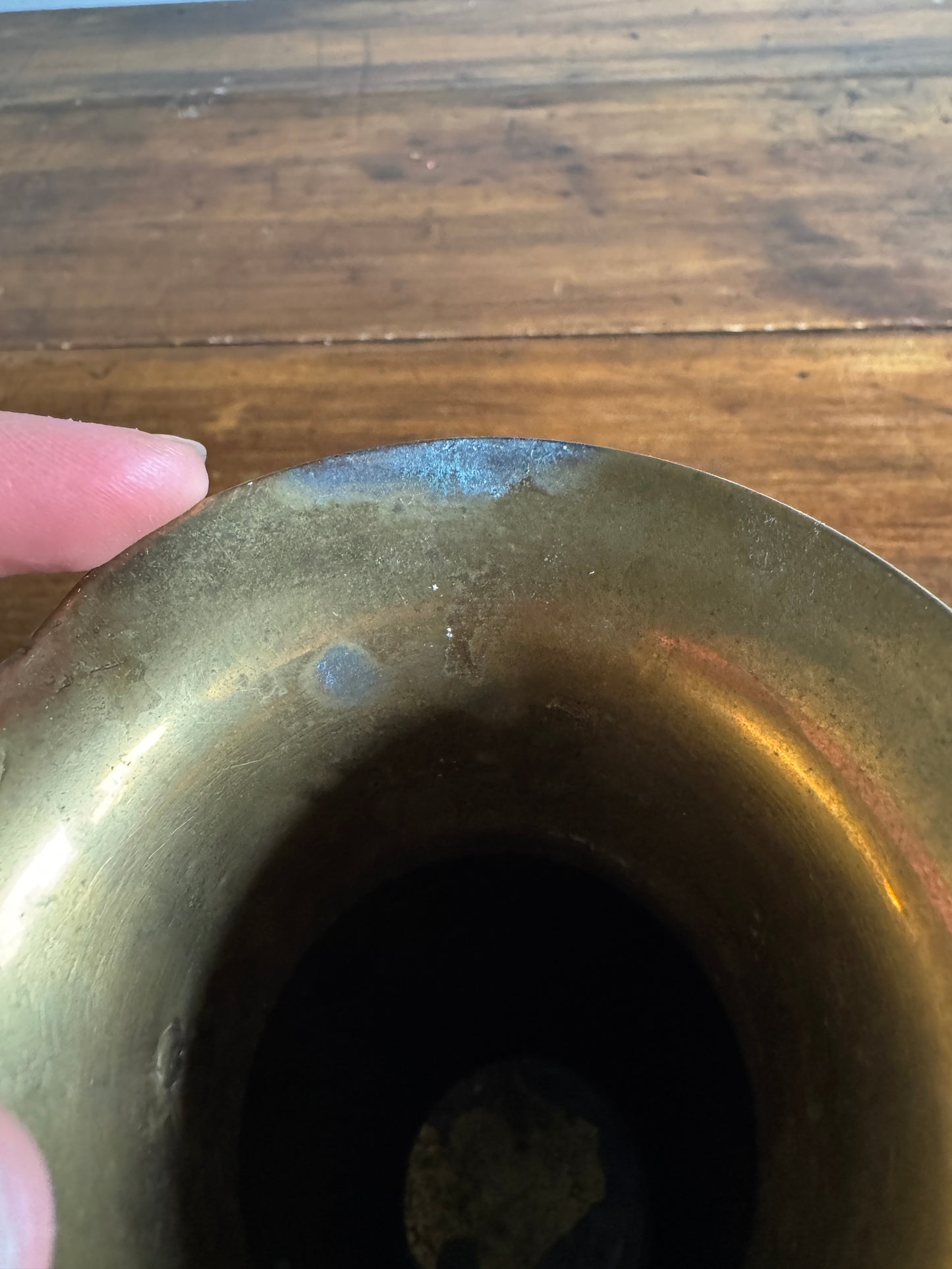 Vintage Brass Jug Vase with Handle - Made in India