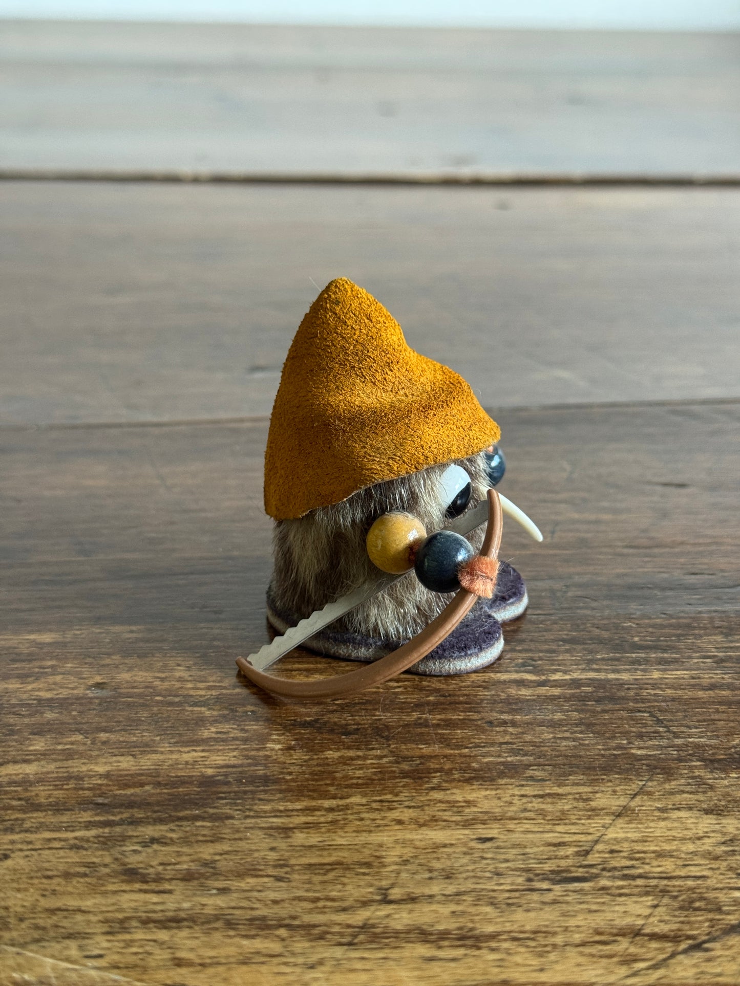 Fur Critter with Saw Mini Wood Figurine