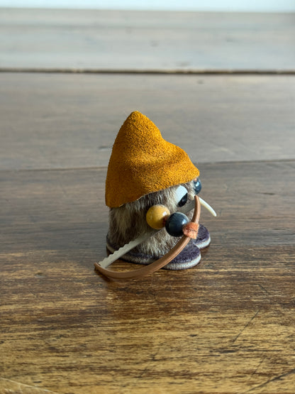 Fur Critter with Saw Mini Wood Figurine