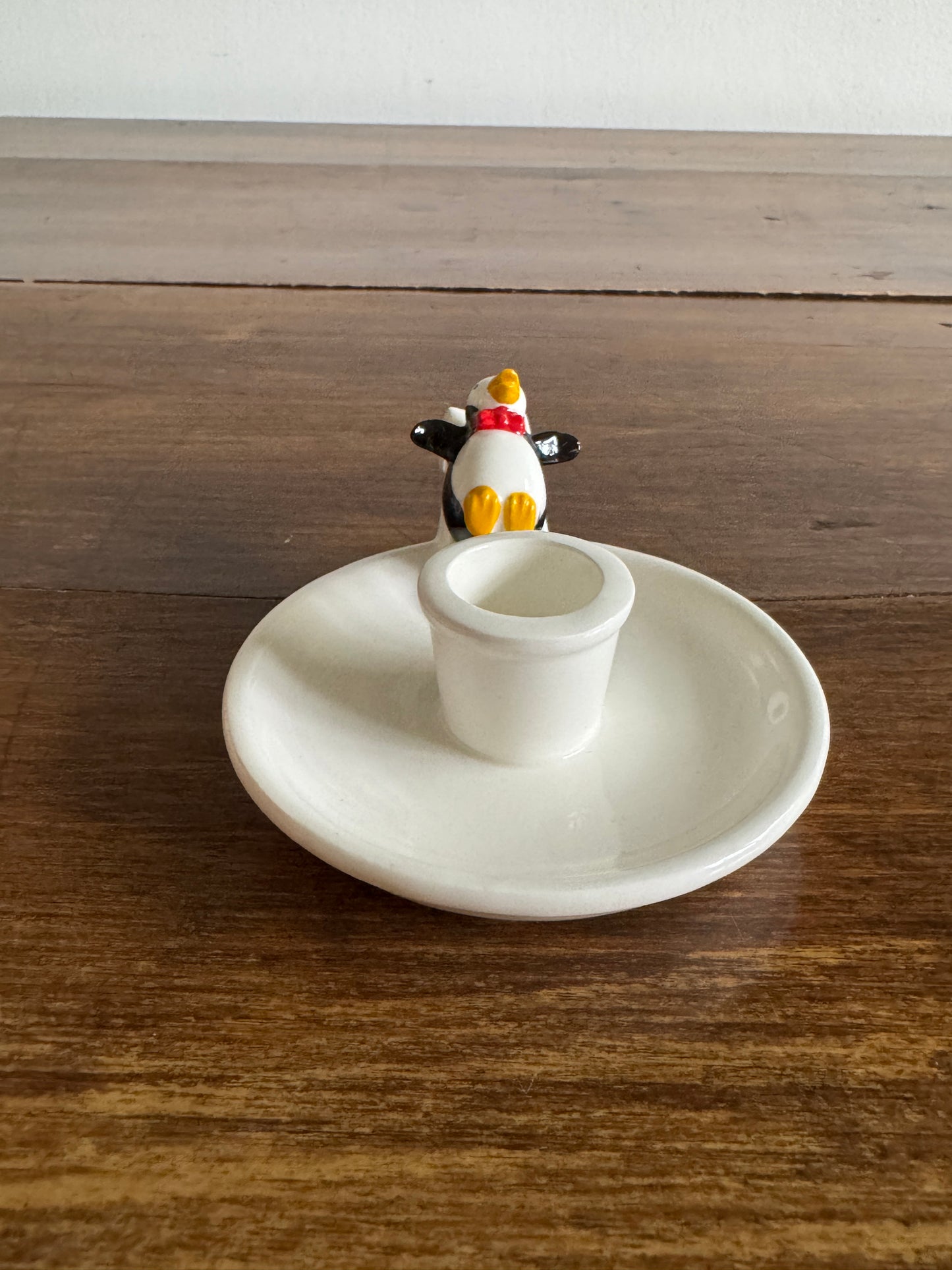 Pick One: Cheeky Holiday Penguin Candle Holders, Pair or Single Style - Made in Korea