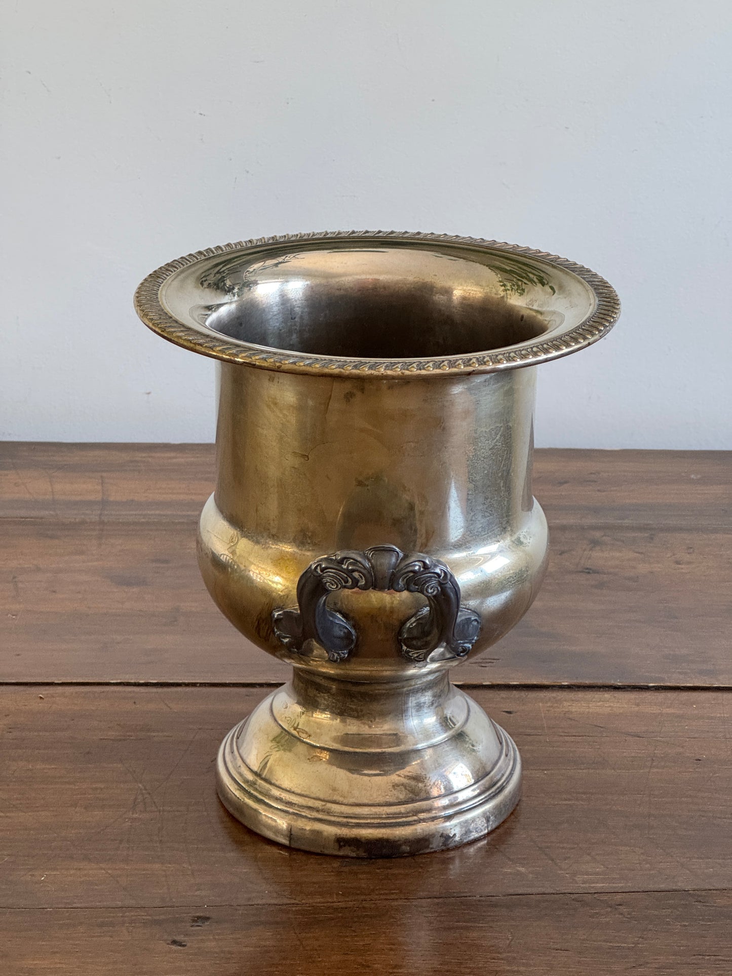 Vintage Leonard Silverplated Champagne Ice Bucket with Double Handled and Fluted Design