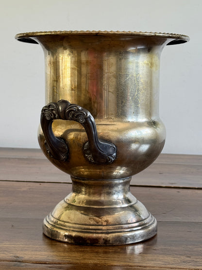 Vintage Leonard Silverplated Champagne Ice Bucket with Double Handled and Fluted Design