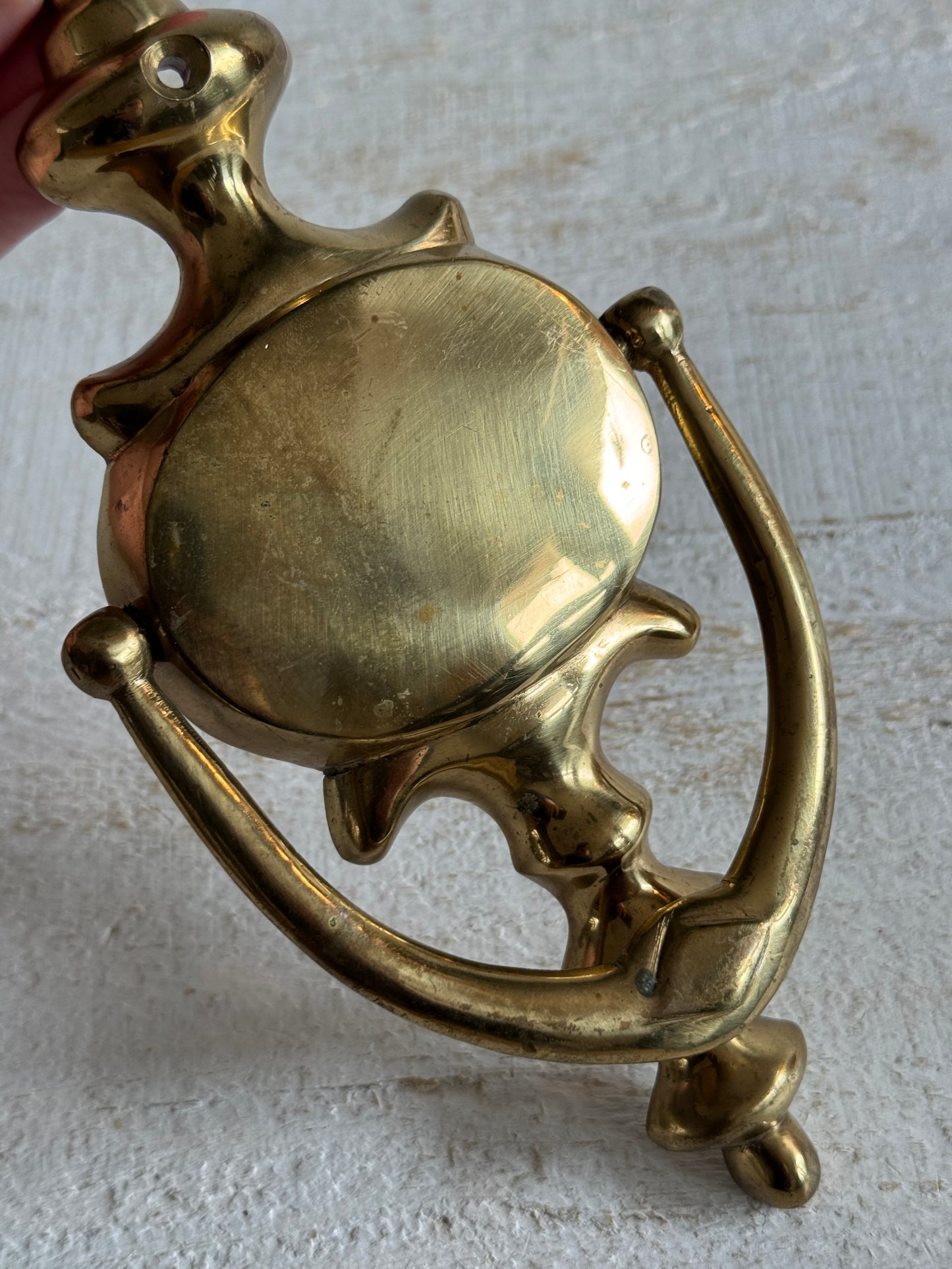 Vintage Door Knocker with Center Plate and Ornate Detailing
