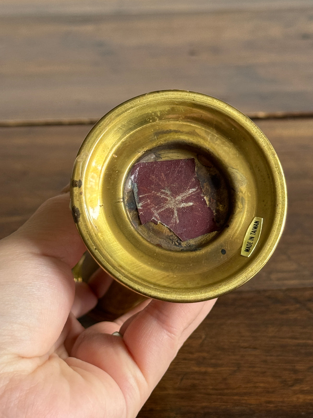 Vintage Brass Tube Style Long Match Holder - Made in Taiwan