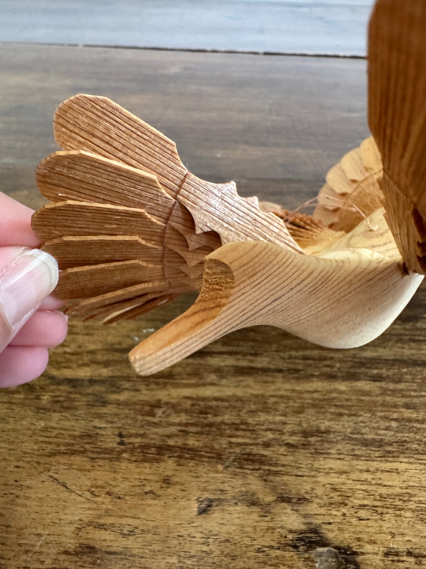 Layered Wood Bird Decoration Standing or String Hanger