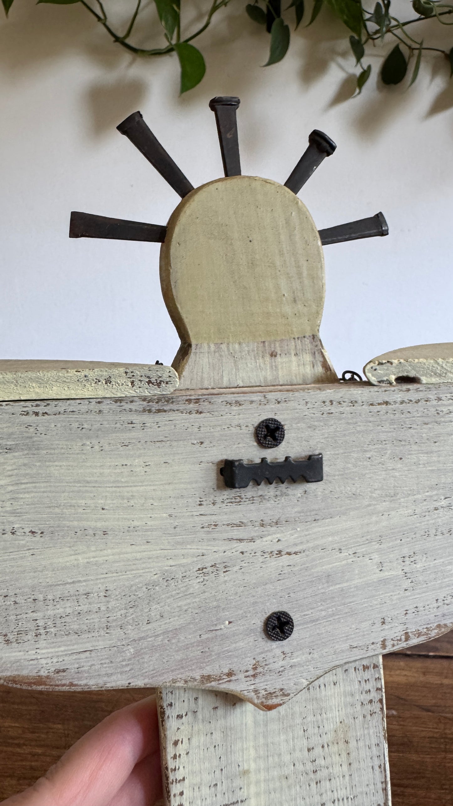 Folk Art Angel Wall Hanging Made From Upcycled Parts