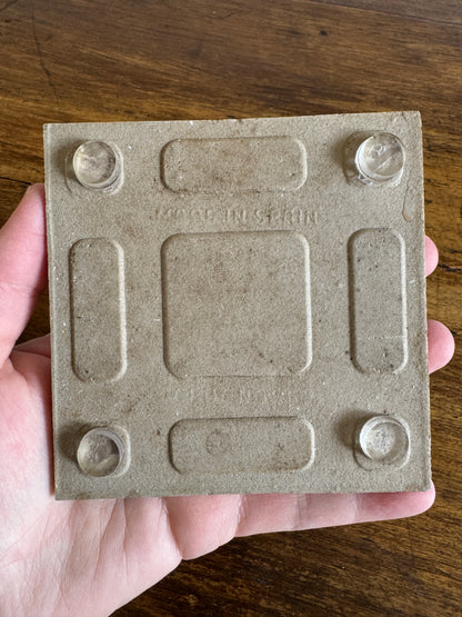 Small Blue and White Tile Trivet with Plastic Feet