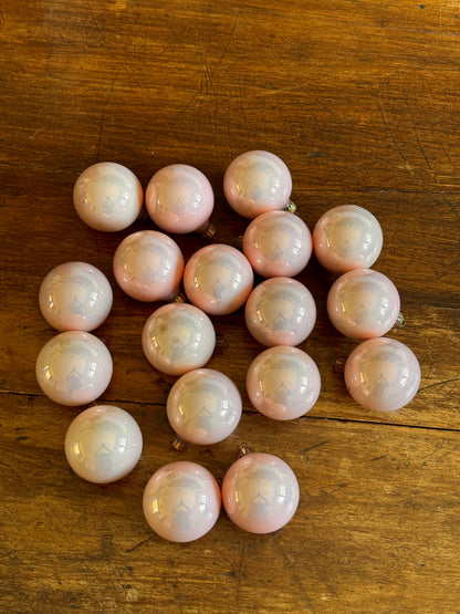 Vintage Pale Pink Glass Christmas Ornaments