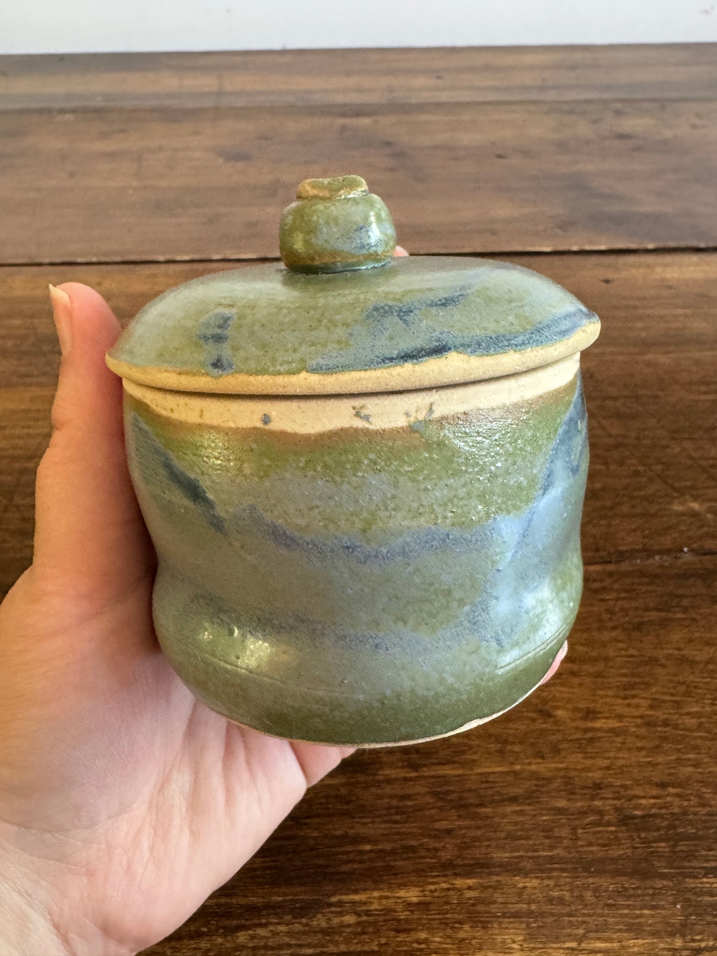 Studio Crafted Lidded Pottery Storage Jar