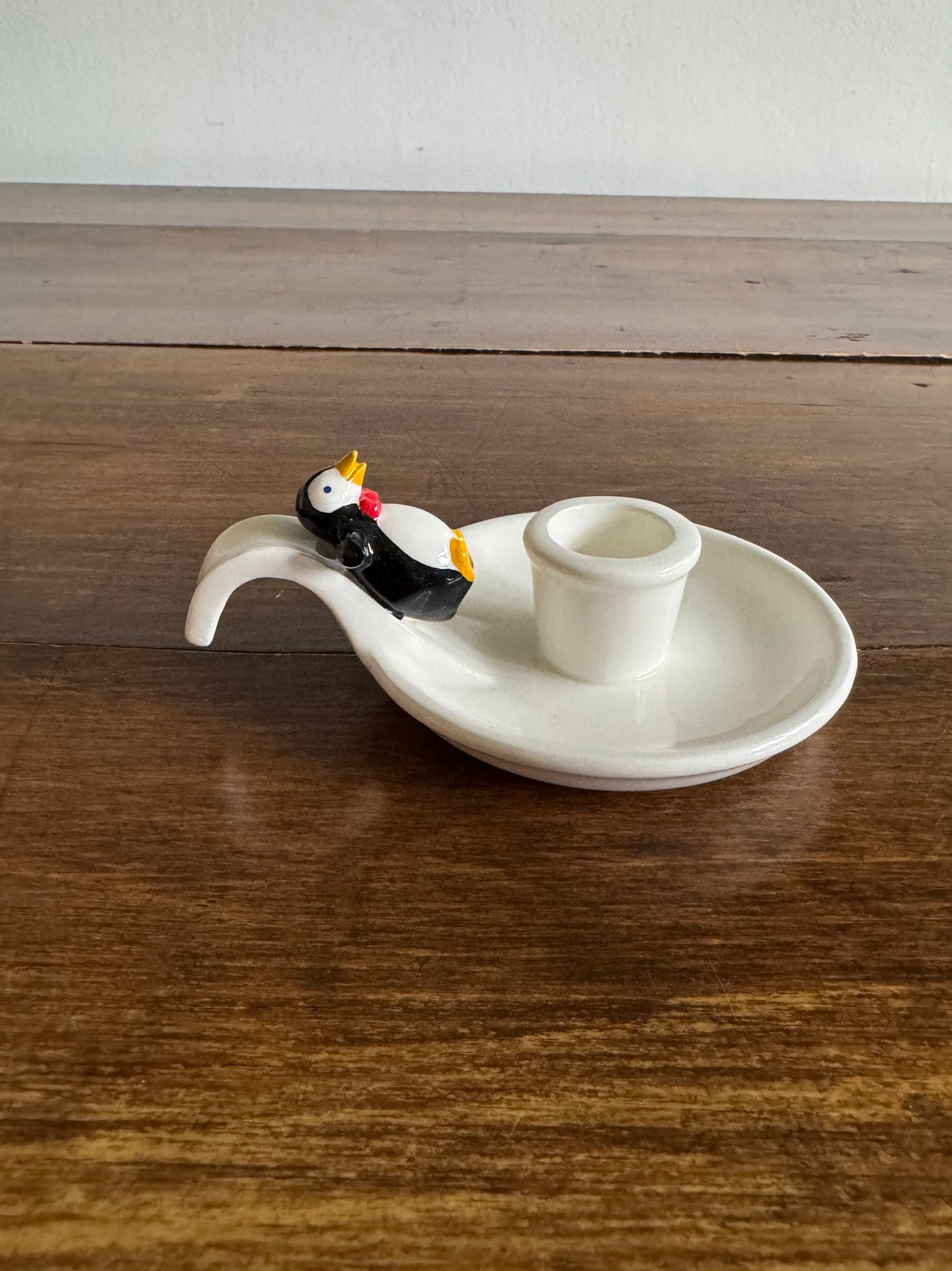 Pick One: Cheeky Holiday Penguin Candle Holders, Pair or Single Style - Made in Korea