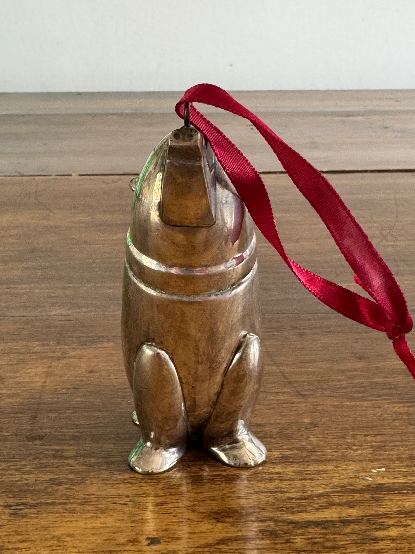 Restoration Hardware Silver Tone Metal Polar Bear Ornament
