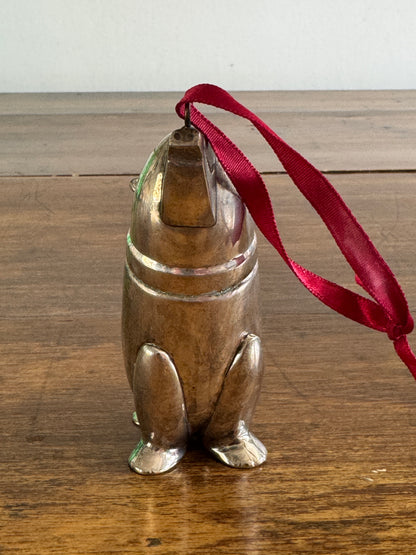 Restoration Hardware Silver Tone Metal Polar Bear Ornament